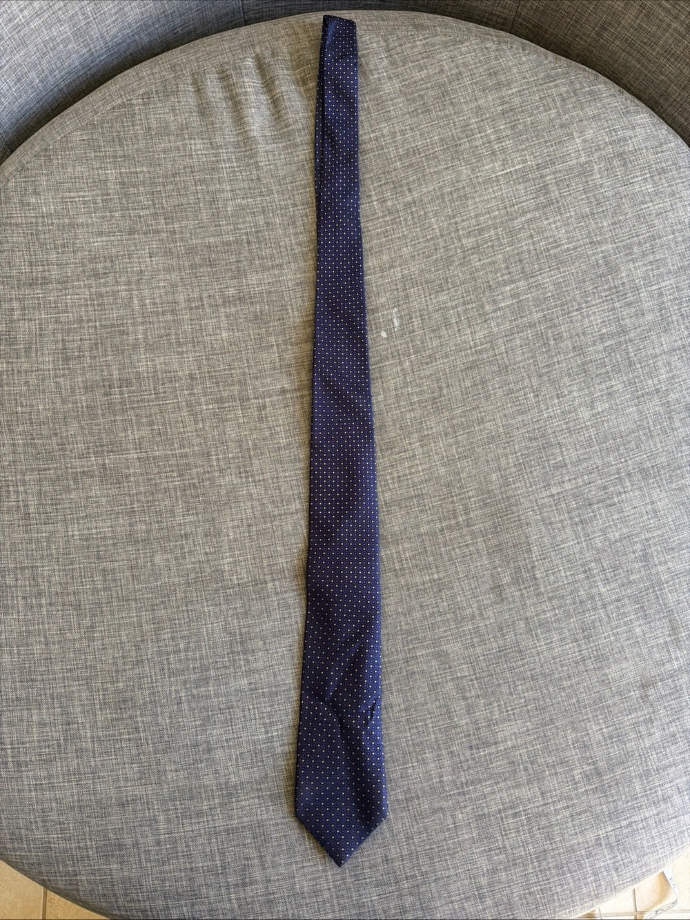 HUGO Navy Blue Polka Dot Slim Men's Tie